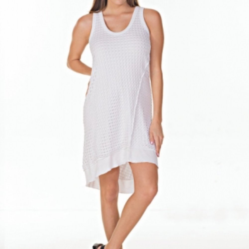 PETE Collection Black Sleeveless Crochet Dress, M